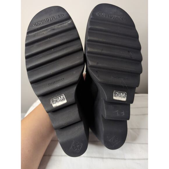 Vintage Donald J Pliner Italy chunky preppy wedge heel shoes 7.5 - Picture 11 of 11